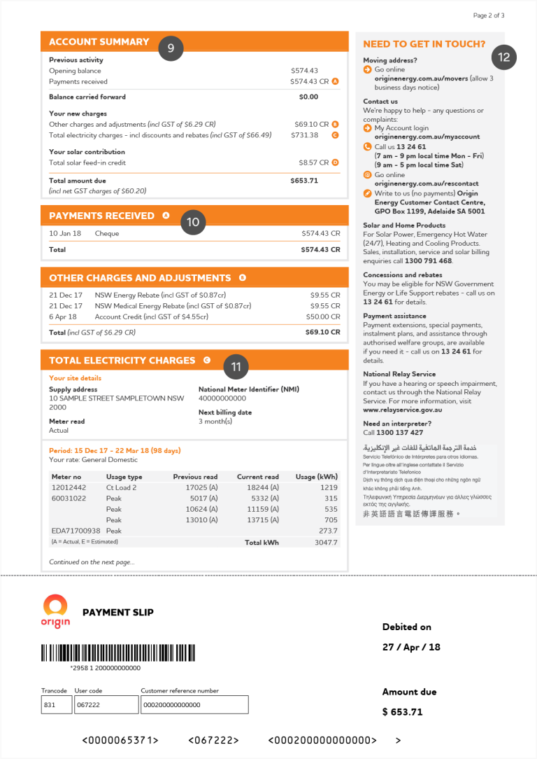 Page 2 of Origin bill